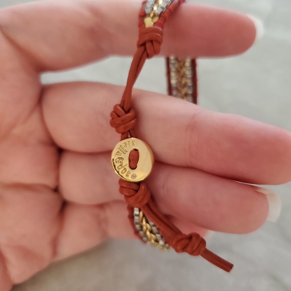 💖 Stella and Dot Braided Chain Button Toggle Box Chain Foundation Bracelet 💖 - Picture 4 of 8